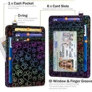 Rainbow Paw Print Card Holder